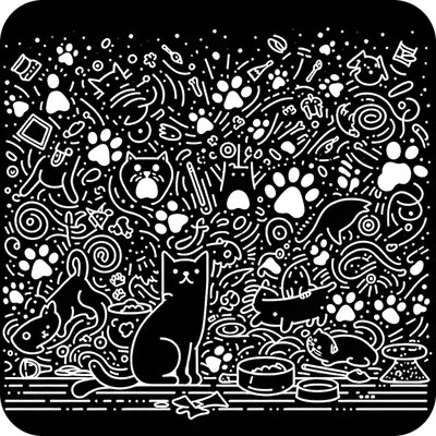 A glittering, brightly colored logo